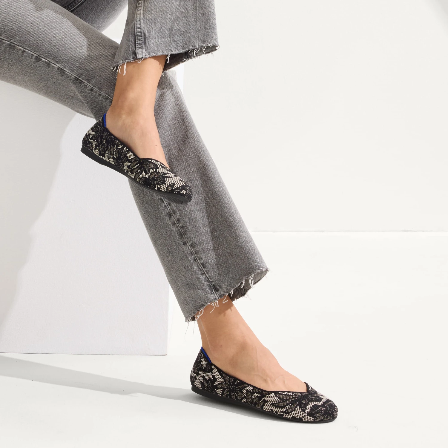 Rothy's The Flat - Black Chantilly 3 Rothy's The Flat - Black Chantilly - Image 3