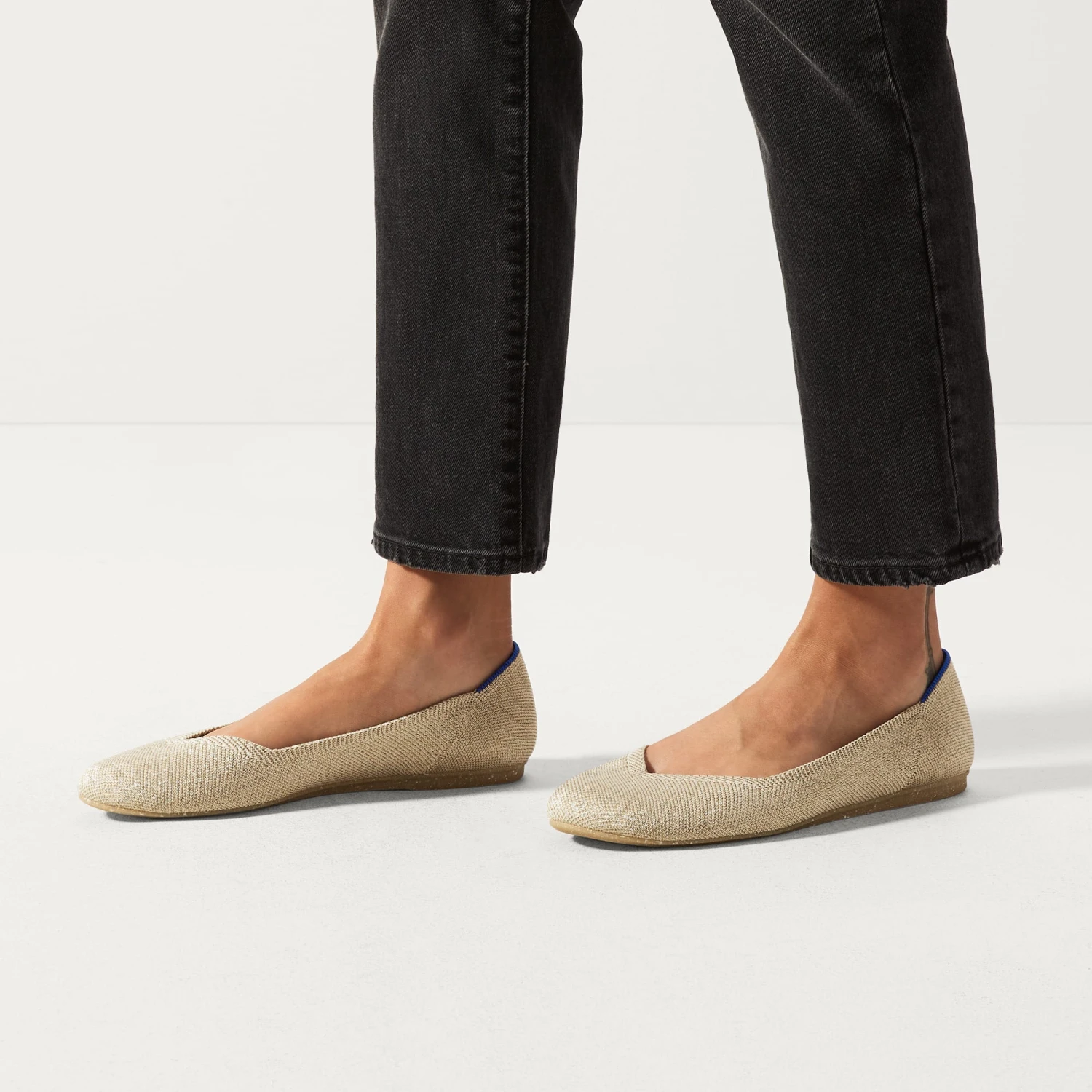 Rothy's The Flat - Light Gold Metallic 2 Rothy's The Flat - Light Gold Metallic - Image 2