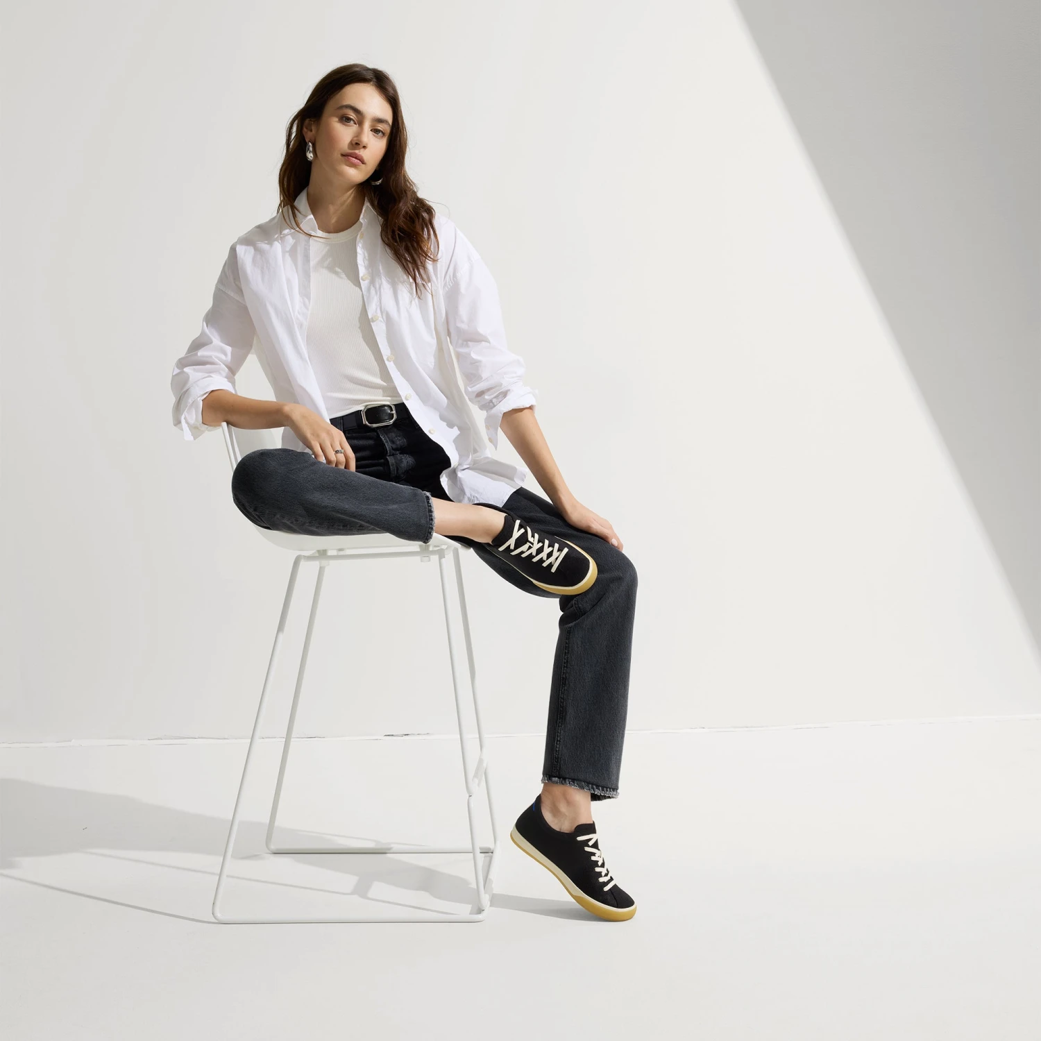 Rothy's The Lace Up Sneaker - Black 3 Rothy's The Lace Up Sneaker - Black - Image 3