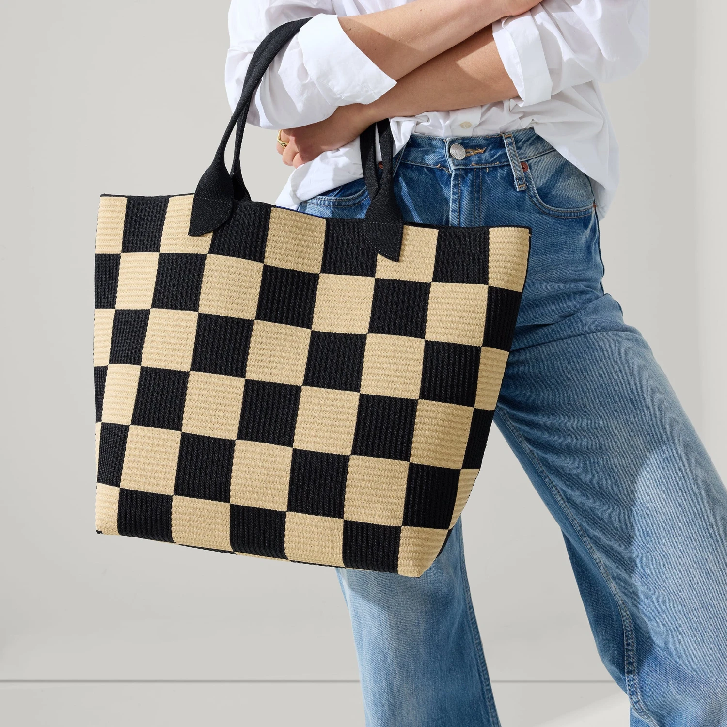 Rothy's The Lightweight Tote - Checker Classic 3 Rothy's The Lightweight Tote - Checker Classic - Image 3