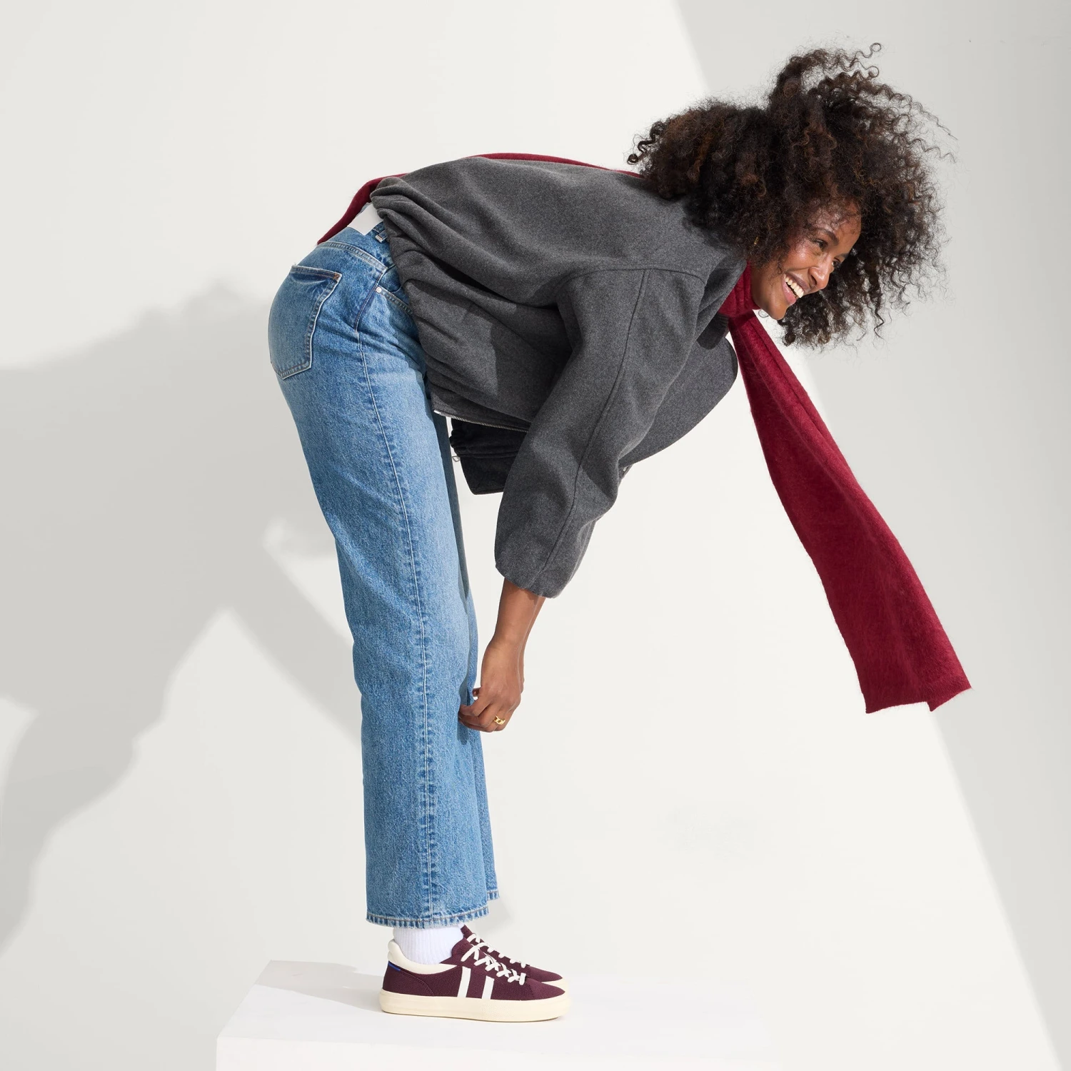 Rothy's The Women's RS02 Sneaker - Burgundy Blitz 2 Rothy's The Women's RS02 Sneaker - Burgundy Blitz - Image 2