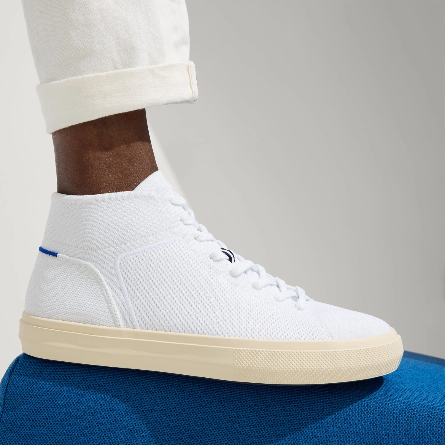Rothy's The Men's High Top Sneaker - Bright White 2 Rothy's The Men's High Top Sneaker - Bright White - Image 2