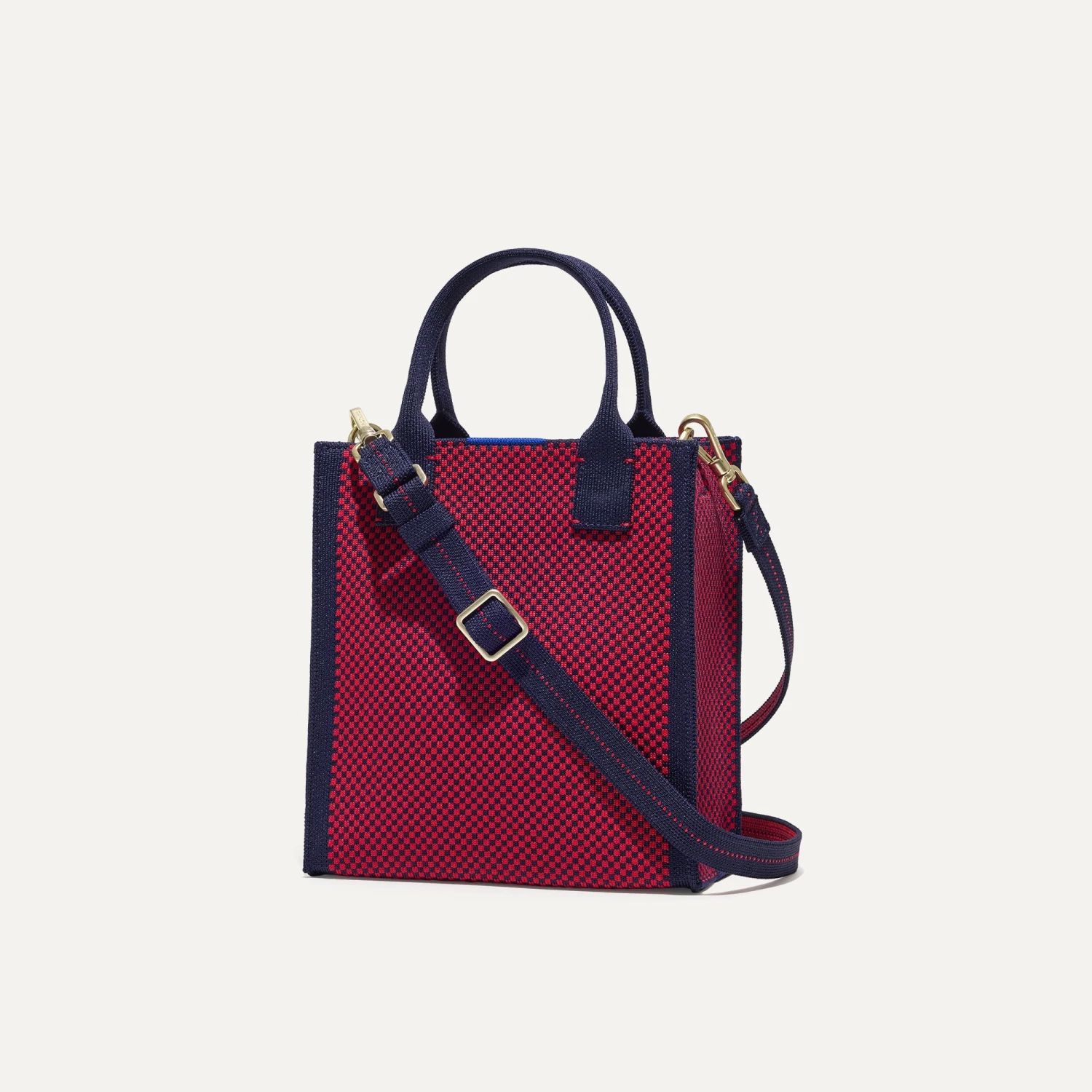 Rothy's The Petite Classic Tote - Cherry Micro Check 1 Rothy's The Petite Classic Tote - Cherry Micro Check