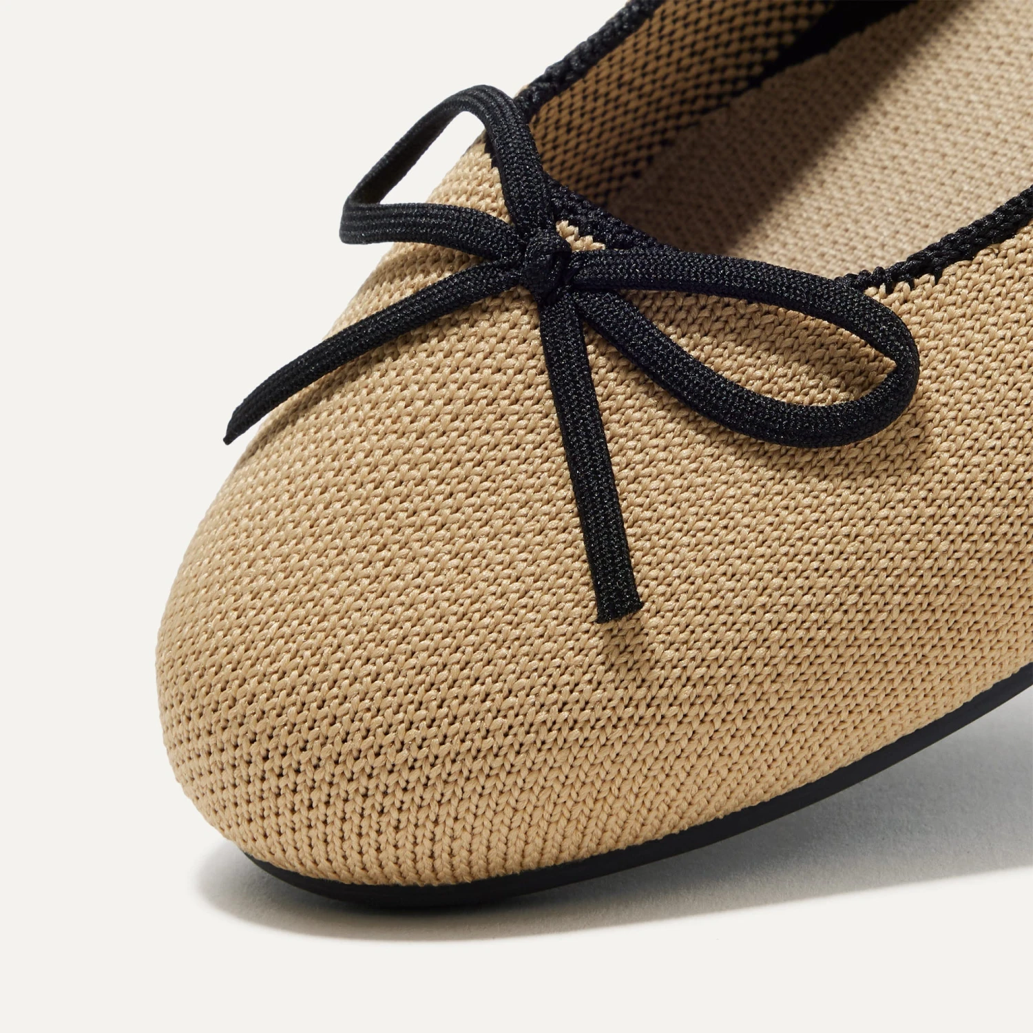 Rothy's The Ballet Flat - Beige And Black 4 Rothy's The Ballet Flat - Beige And Black - Image 4