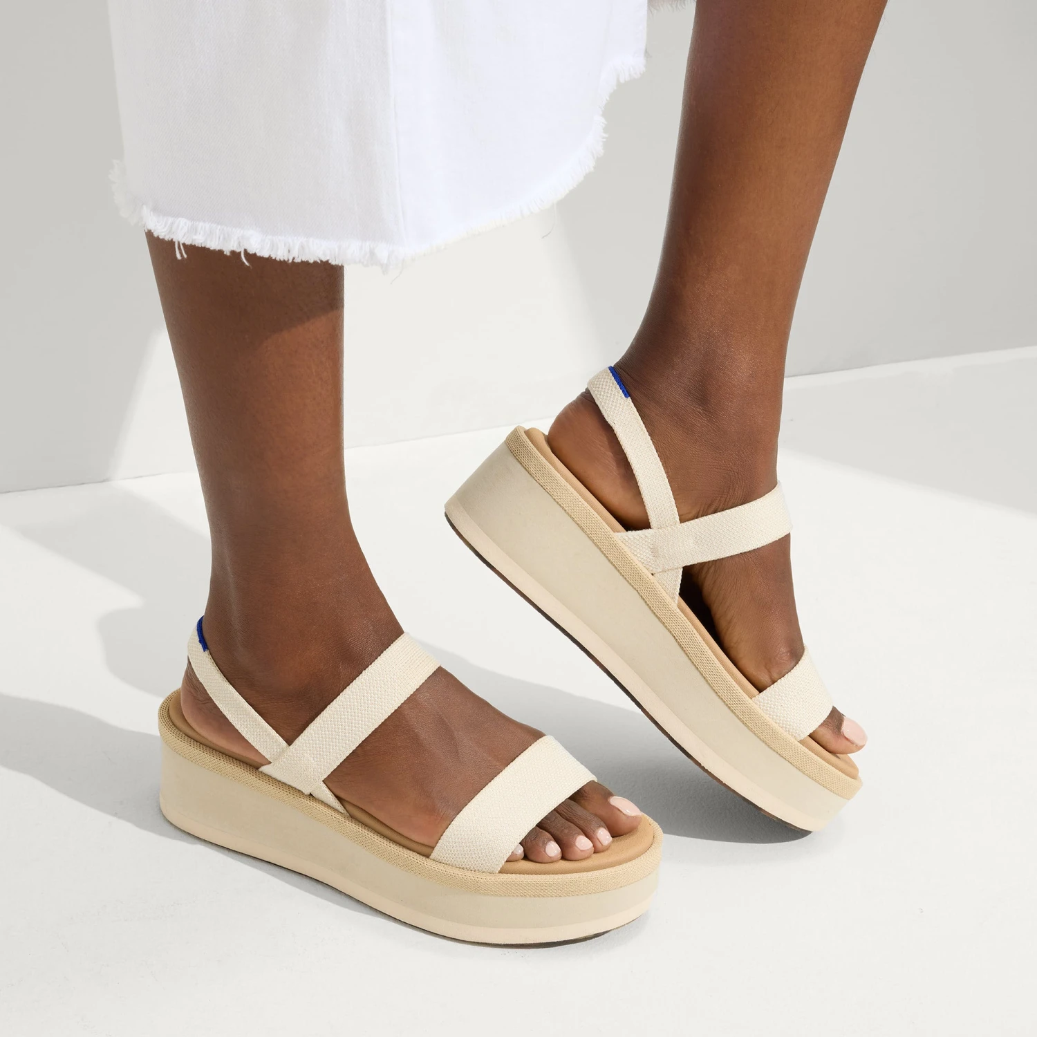 Rothy's The Lightweight Wedge Sandal - Salt 2 Rothy's The Lightweight Wedge Sandal - Salt - Image 2