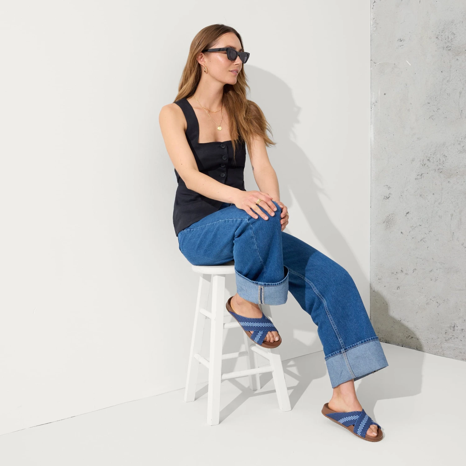 Rothy's The Weekend Slide - Indigo 3 Rothy's The Weekend Slide - Indigo - Image 3