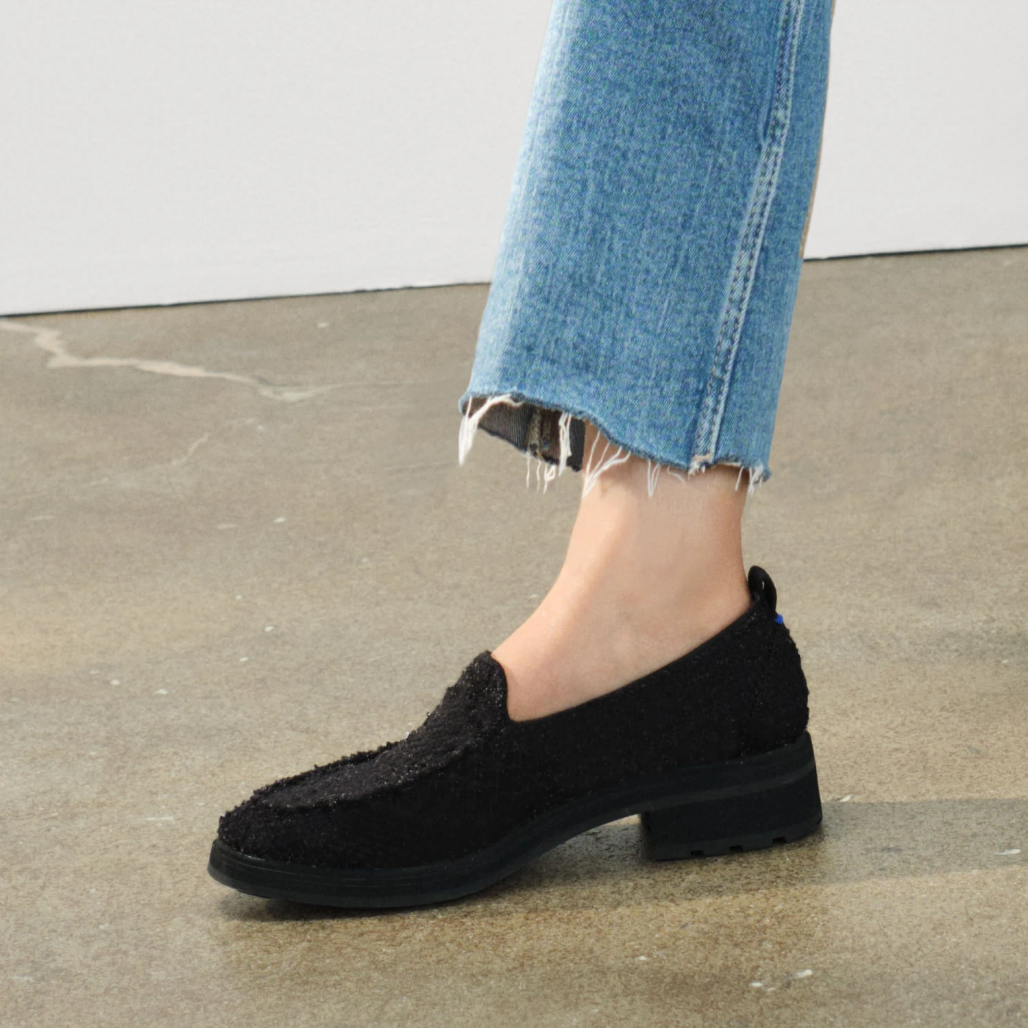 Rothy's The Lug Loafer - Black Bouclé 2 Rothy's The Lug Loafer - Black Bouclé - Image 2