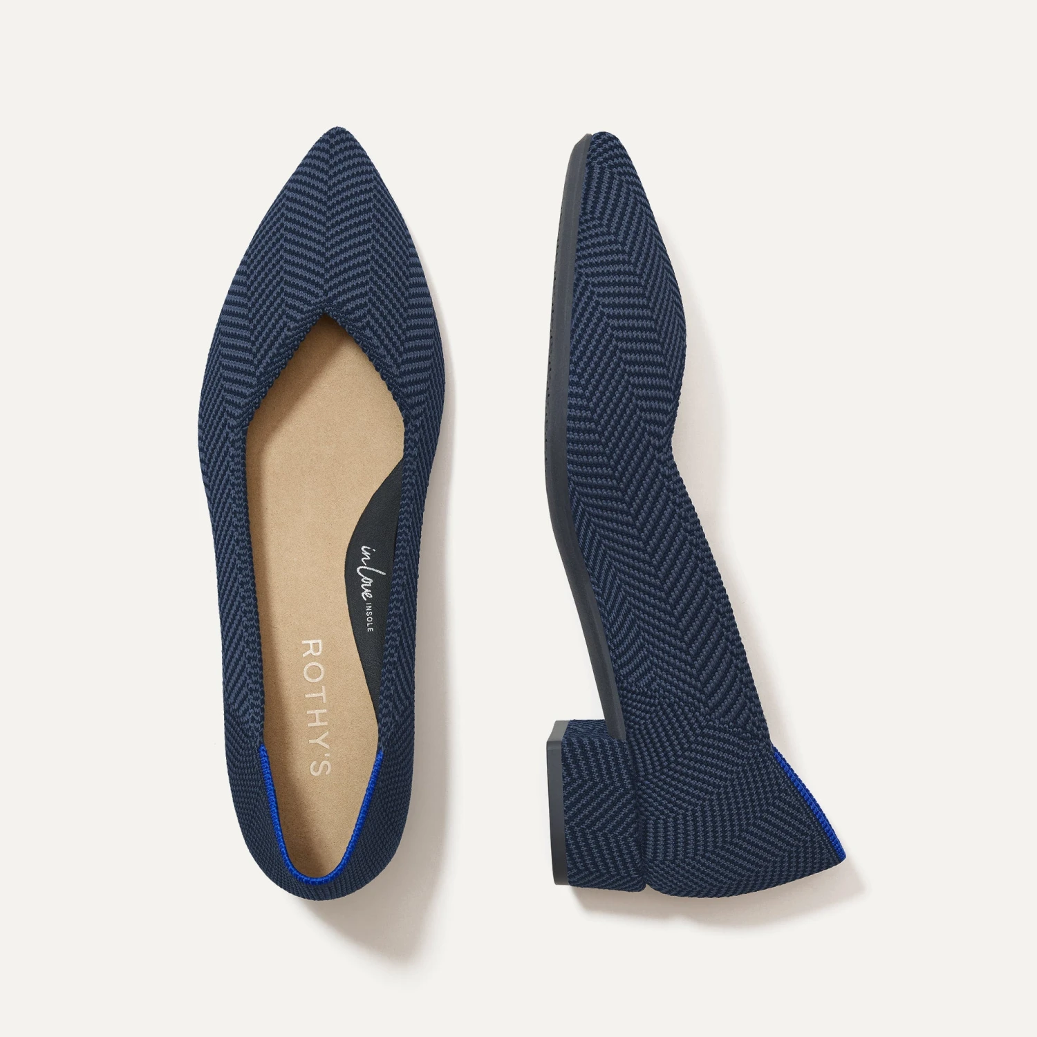 Rothy's The High Point - Navy Herringbone 1 Rothy's The High Point - Navy Herringbone