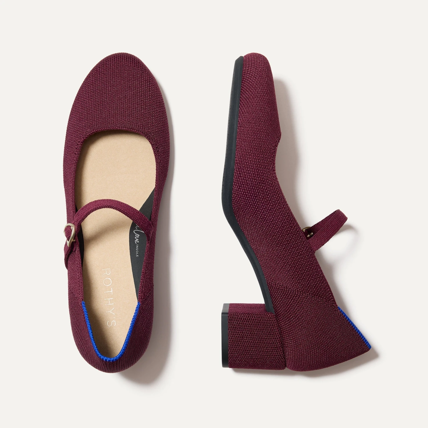 Rothy's The Mary Jane Heel - Wine Red 1 Rothy's The Mary Jane Heel - Wine Red