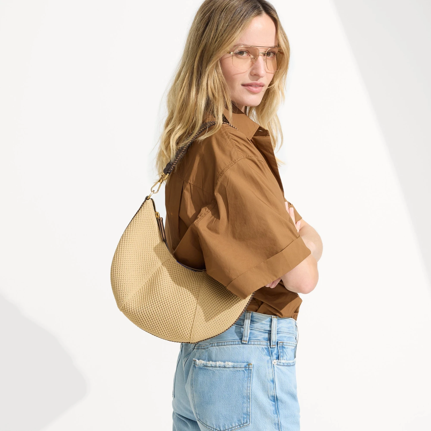 Rothy's The Crescent Bag - Brown Butter 3 Rothy's The Crescent Bag - Brown Butter - Image 3