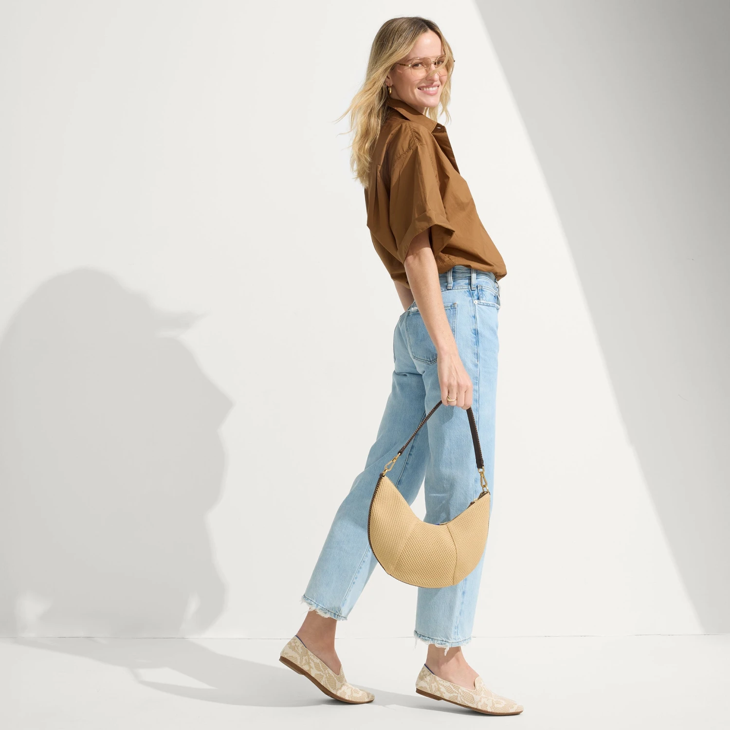 Rothy's The Crescent Bag - Brown Butter 4 Rothy's The Crescent Bag - Brown Butter - Image 4